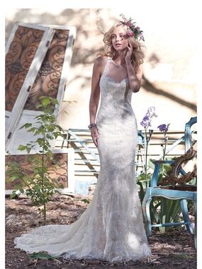 Maggie Sottero "Blaise" Lace Sheath Wedding Dress - Size 10